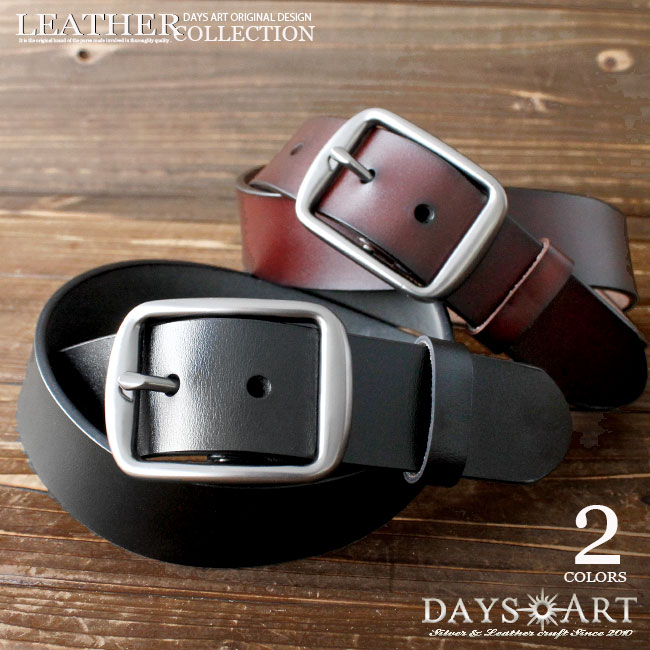 楽天市場】本革 レザーベルト スムースレザー スクエアバックル