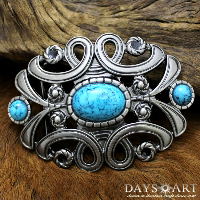 楽天市場】アラベスクストーン メタルバックル ターコイズブルー