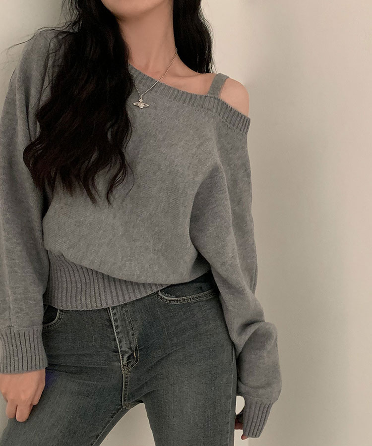 楽天市場】ニット レディース トップス 韓国 セーター ワンショルダー