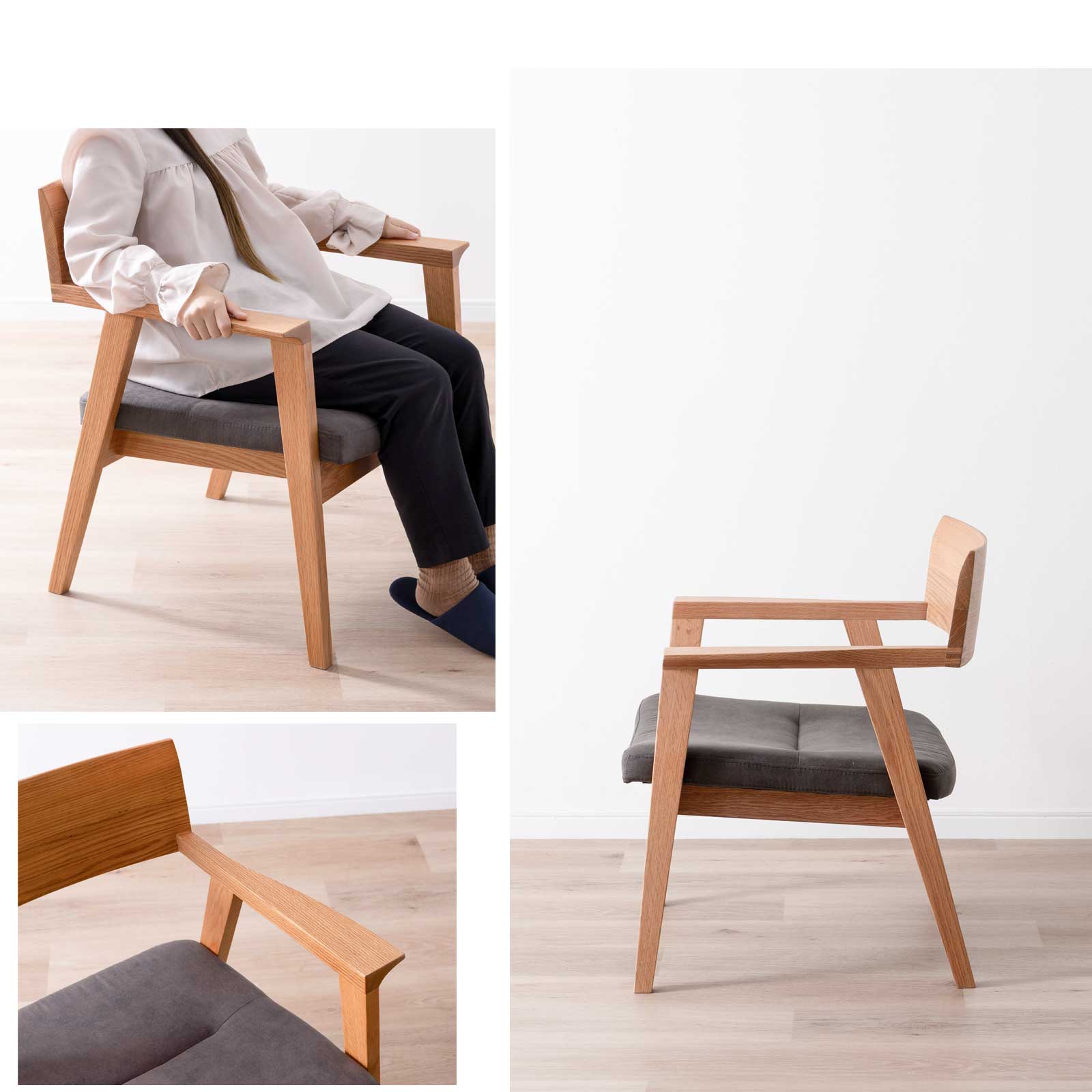 楽天市場】ダイニングチェア 無垢材 アーム チェア チェアー イス 椅子