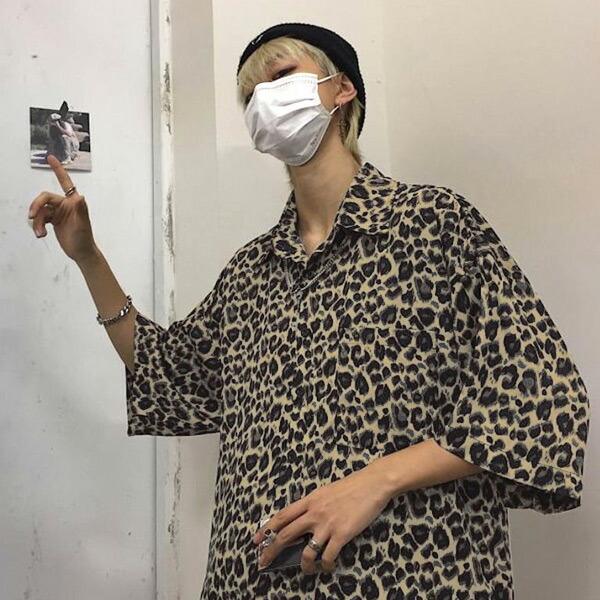 楽天市場】柄シャツ レオパード柄 半袖 シャツ ストリート系 ヒョウ柄