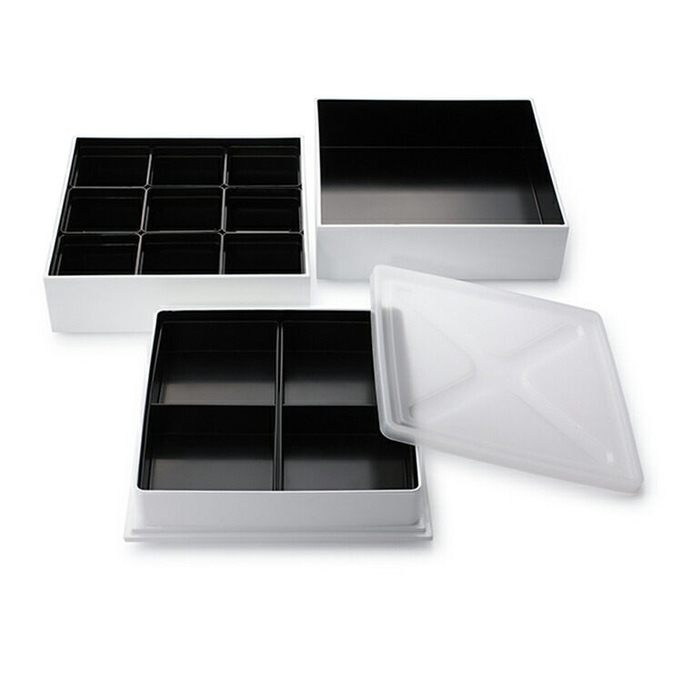 楽天市場】ディーンアンドデルーカ 三段重 大 ホワイト 仕切りあり