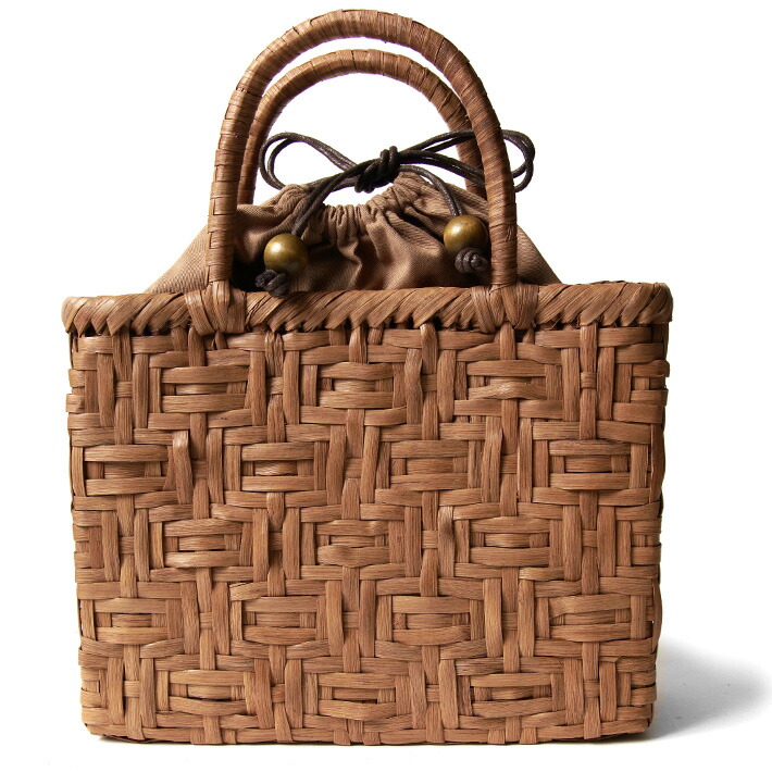 楽天市場】【10%OFFクーポン配布中】山葡萄 籠バッグ 柿渋染め 巾着