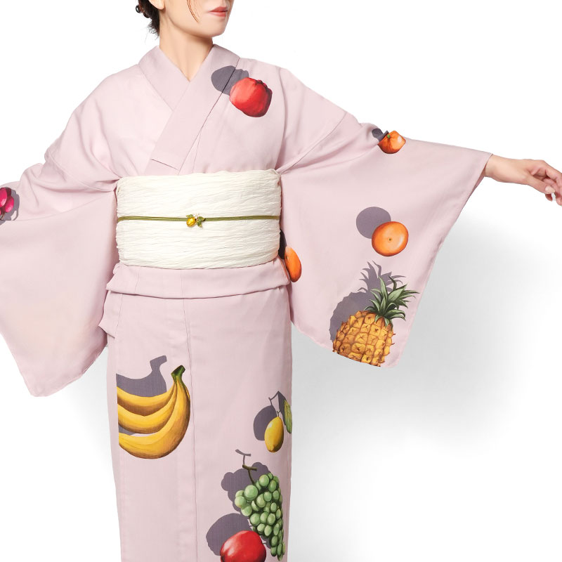 楽天市場】浴衣 飛ばすぜフルーツ 絵羽 飛び柄 ピンク パイナップル
