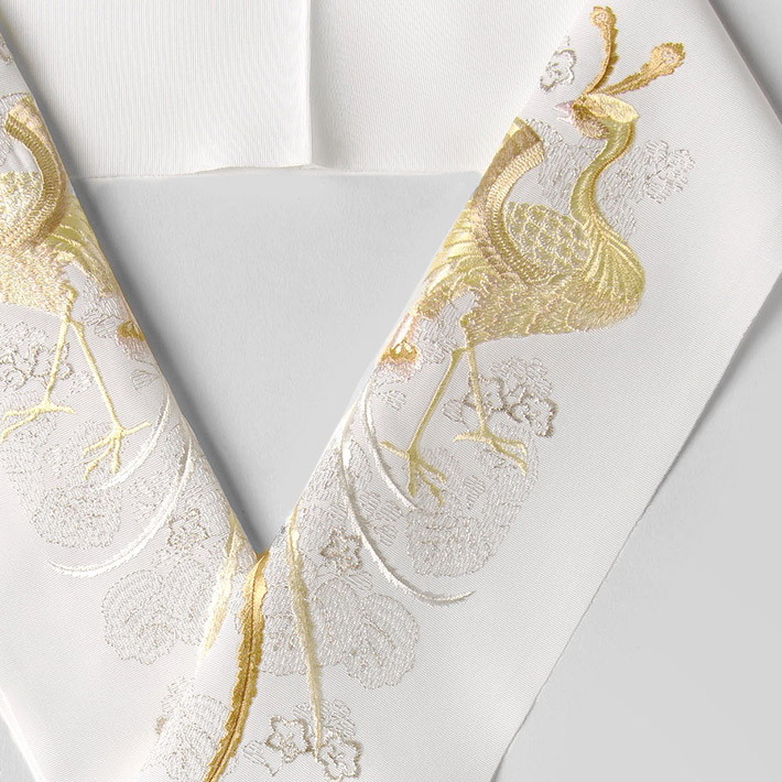 楽天市場】半衿 刺繍 礼装用 鳳凰 桐 白 金 銀 塩瀬 吉祥文様 伝統文様