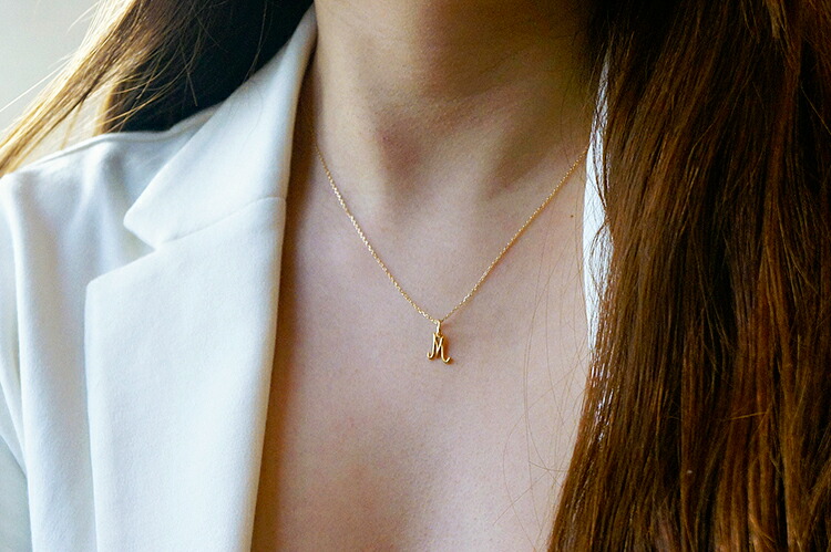 楽天市場】k18 ゴールド ネックレス ペンダントトップ イニシャル