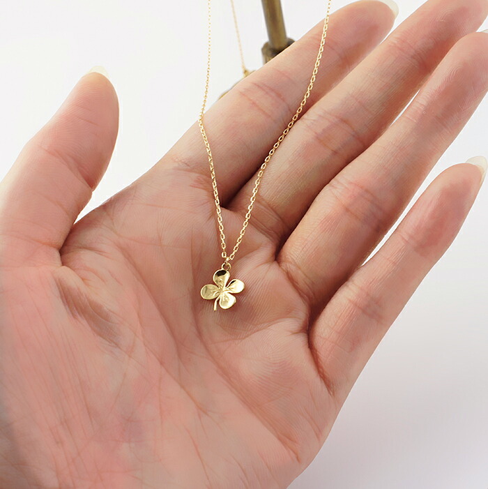 楽天市場】k18 ゴールド ネックレス 四葉のクローバー 18金 お守り