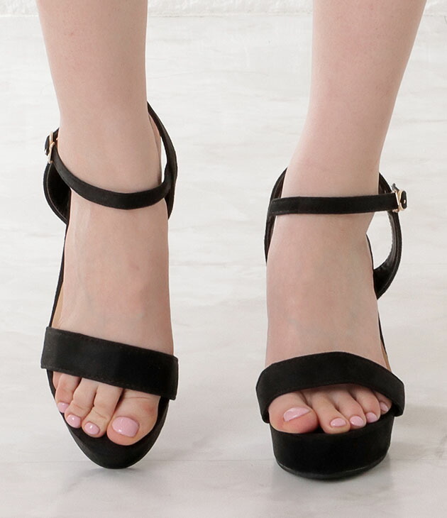楽天市場】スエードチャンキーハイヒールサンダル チャンキーヒール