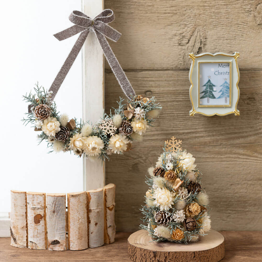 楽天市場】クリスマス リース ツリー 北欧 ペアセット プリザーブド
