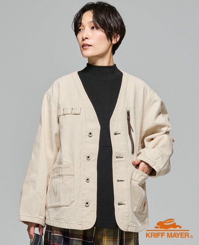 楽天市場】【ブランド直営】 ノーカラー デニム ジャケット レディース