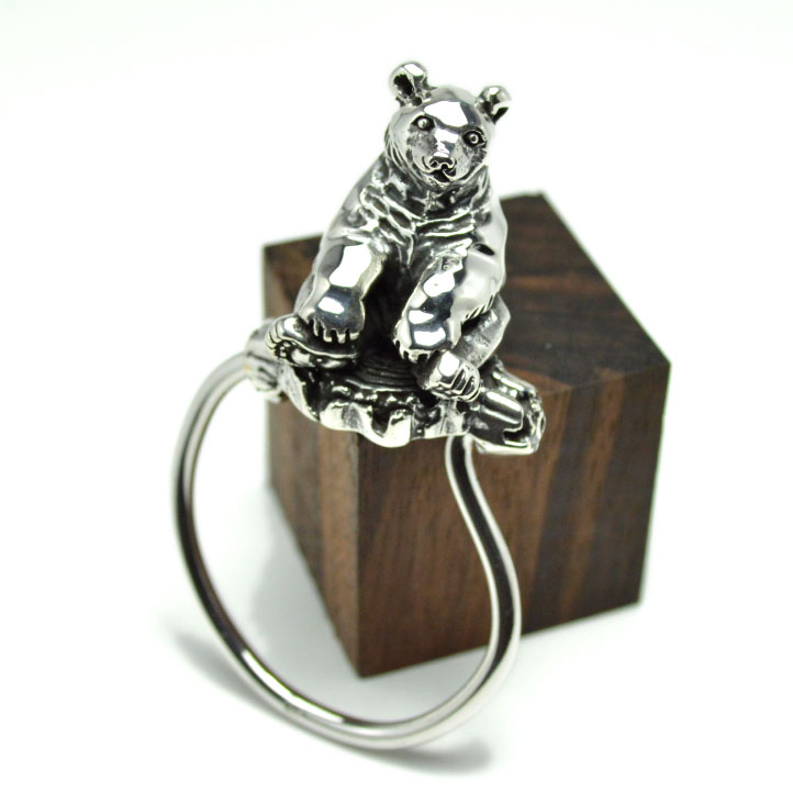 楽天市場】銀の熊、ヒグマキーリング シルバー925 銀 Silver925(くま