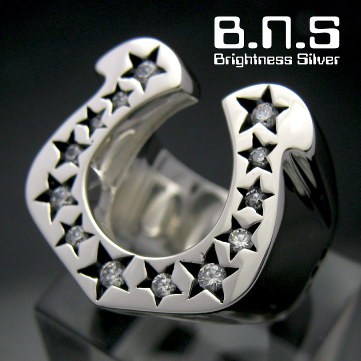 楽天市場】CZストーンホースシューリング シルバー925,ジルコニア