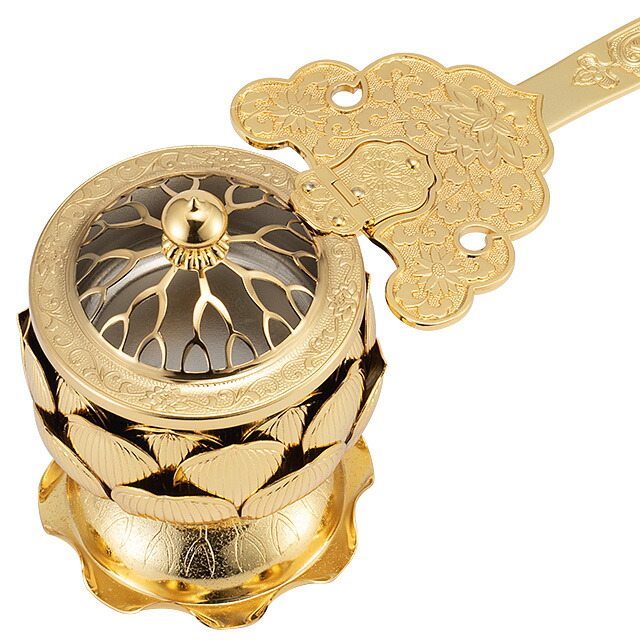 楽天市場】【密教法具 寺院用仏具】 蓮華型柄香炉 真鍮製 長さ32.5cm