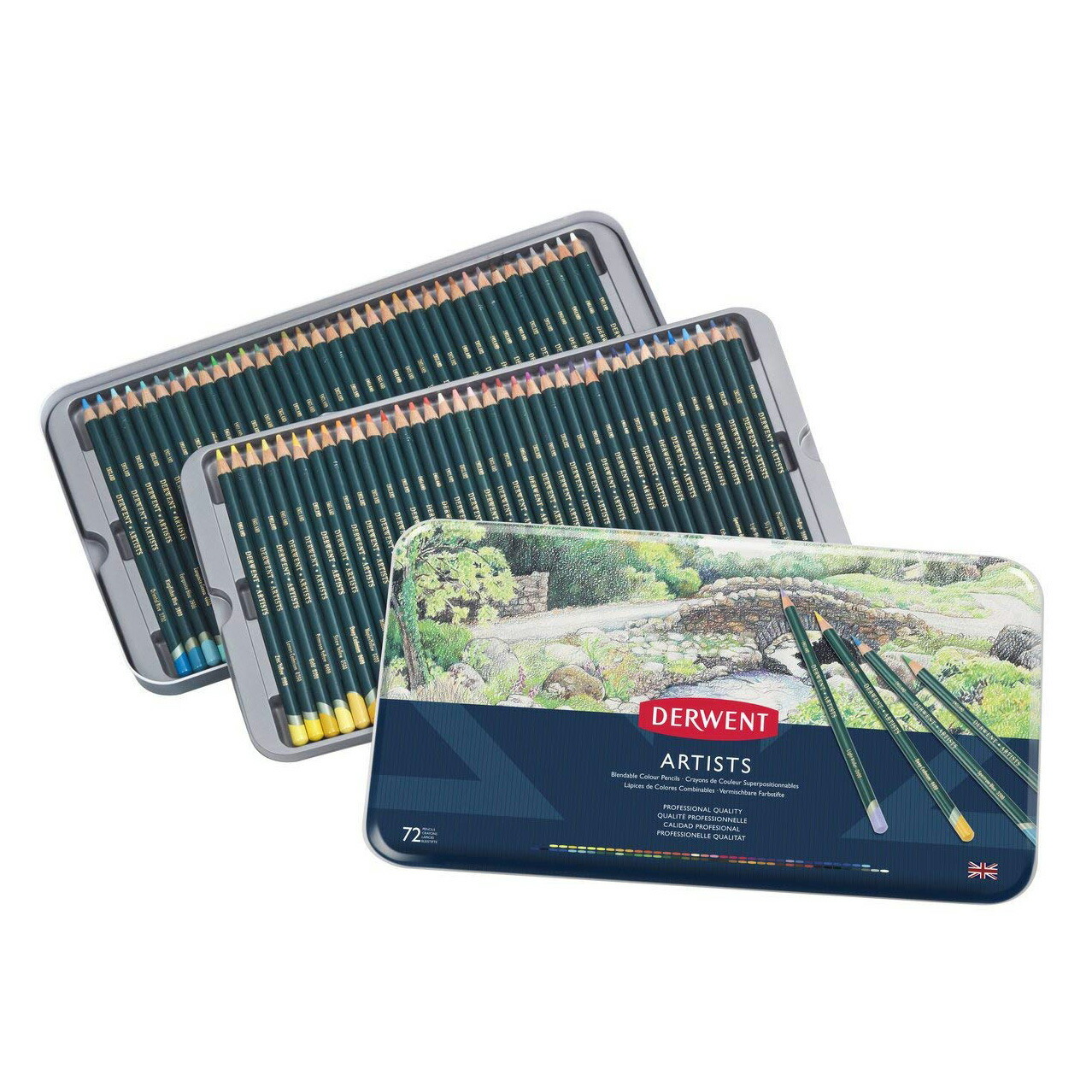 楽天市場】ダーウェント・アーティスト色鉛筆 72色セット 缶入