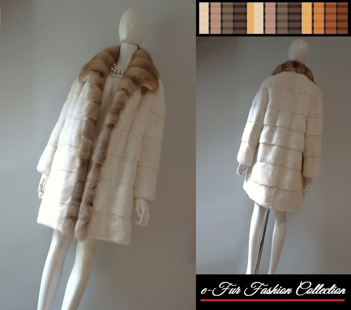楽天市場】ロシアンセーブル襟×パールホワイト 白ミンクコート 毛皮