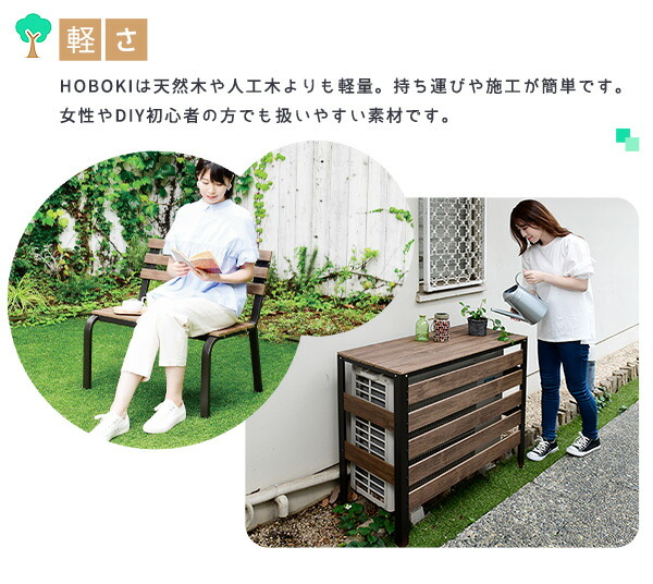 楽天市場】エアコン室外機カバー 木目調 人工木 耐久性/耐候性が高い