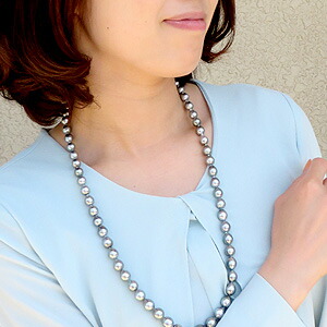 楽天市場】パール ネックレス 黒蝶 真珠 8.0〜11.0mm ロング