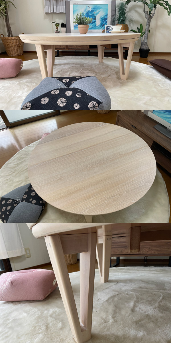 楽天市場】こたつ 円形 家具調コタツ 90 テーブル 丸型 テーブル