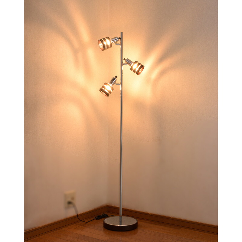 モダン 3灯 フロアスタンド クローム Amazon.co.jp : 3 グローブ