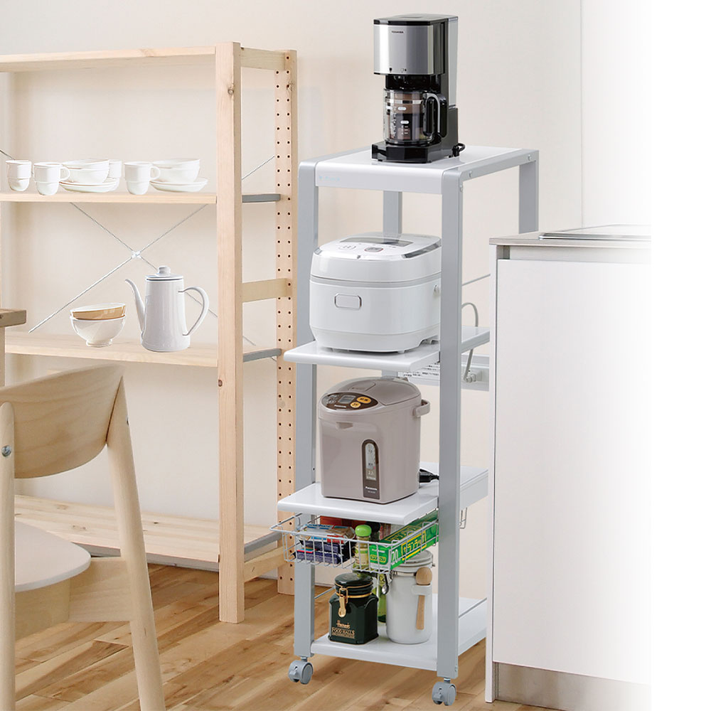 楽天市場】オープンラック 炊飯器台 約幅38cm 高さ111cm キッチン収納