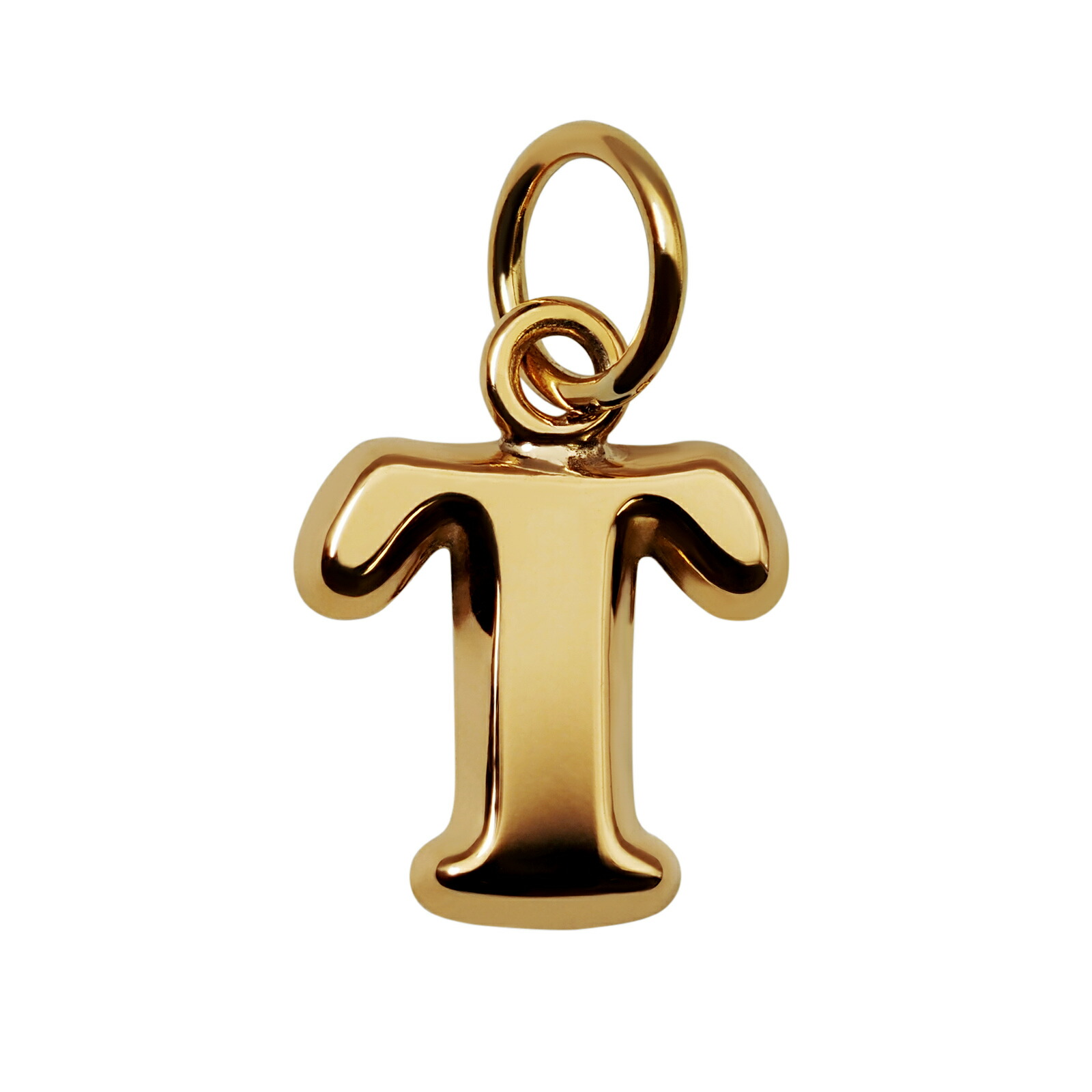 楽天市場】ペンダントトップ 18金 イエローゴールド T イニシャルの