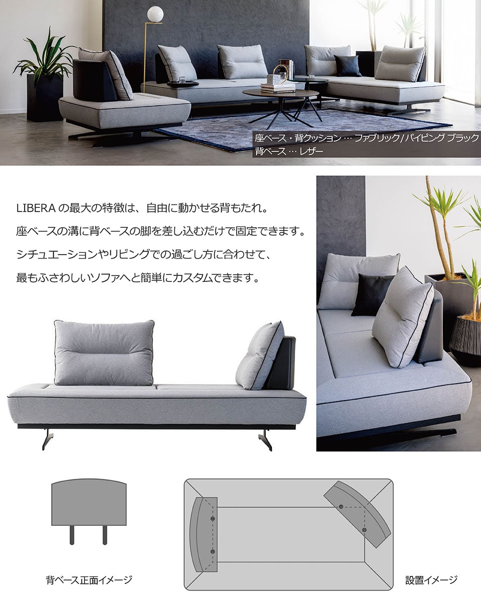 楽天市場】LIBERA（リベラ） ソファ 1200 1600【ファブリックタイプ