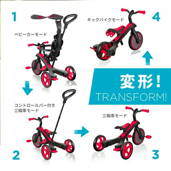 楽天市場】DADWAY GLOBBER エクスプローラー トライク4in1（レッド）1