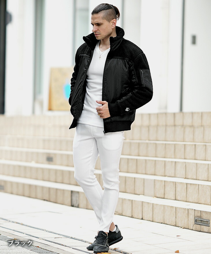 楽天市場】ブルゾン メンズ ボア ブランド アウター メンズ ボア