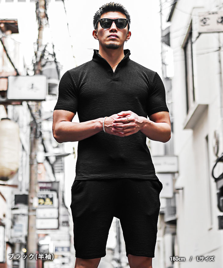 楽天市場】セットアップ メンズ ポロシャツ ハーフパンツ 短パン 半