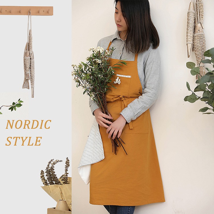 楽天市場】エプロン タオル付き おしゃれ カフェエプロン ロング