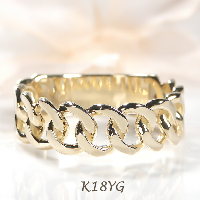 楽天市場】K18YG チェーンモチーフ リング【送料無料】【代引手数料