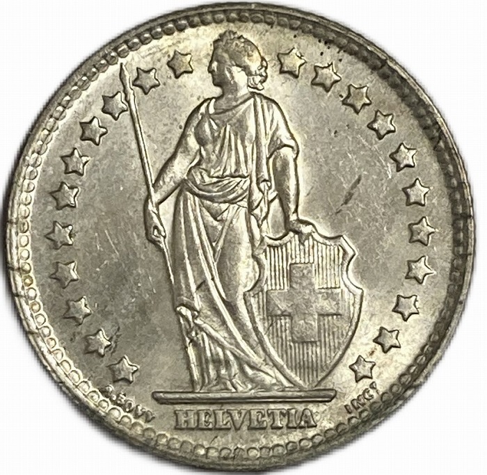 スイスフラン硬貨セット 1フラン 2フラン 5フラン 1960年代 銀貨