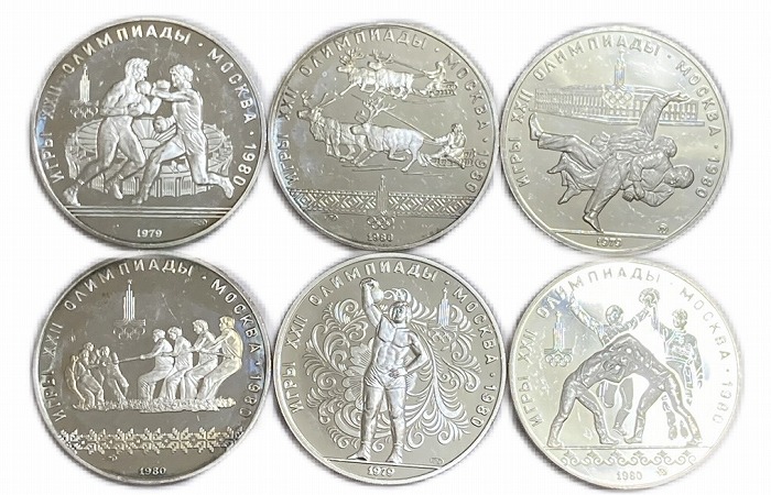 楽天市場】旧ソ連(ロシア) プルーフ銀貨 大型 1980年 10ルーブル 6枚