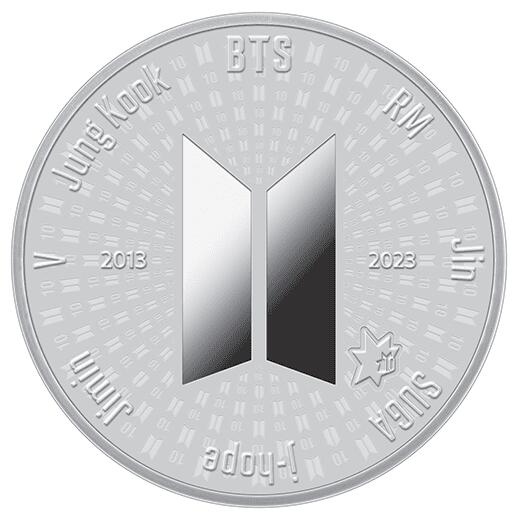 BTS 10周年記念硬貨 シルバー 純銀 新品未開封 HYBE 韓国