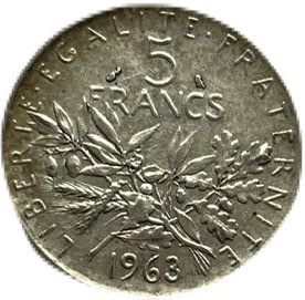 楽天市場】フランス銀貨 5フラン 種蒔くマリアンヌ 大地の恵み 年代