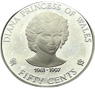 楽天市場】DIANA ダイアナ妃 50セント 1961-1997 白銅貨 1997年