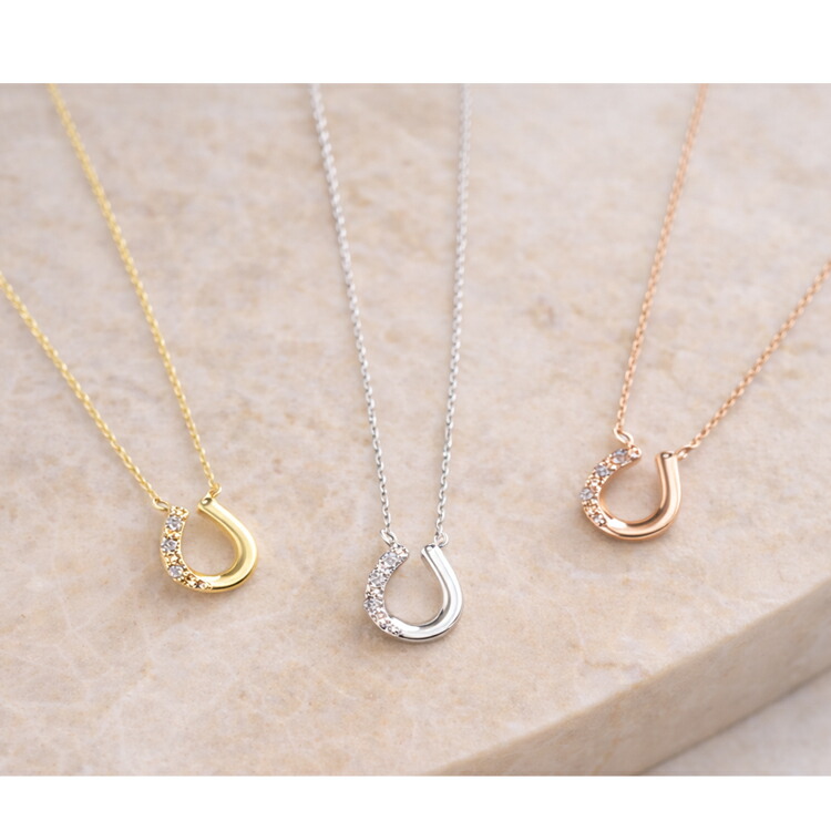 楽天市場】K10 ネックレス 馬蹄 ダイアモンド ピンクゴールド イエロー