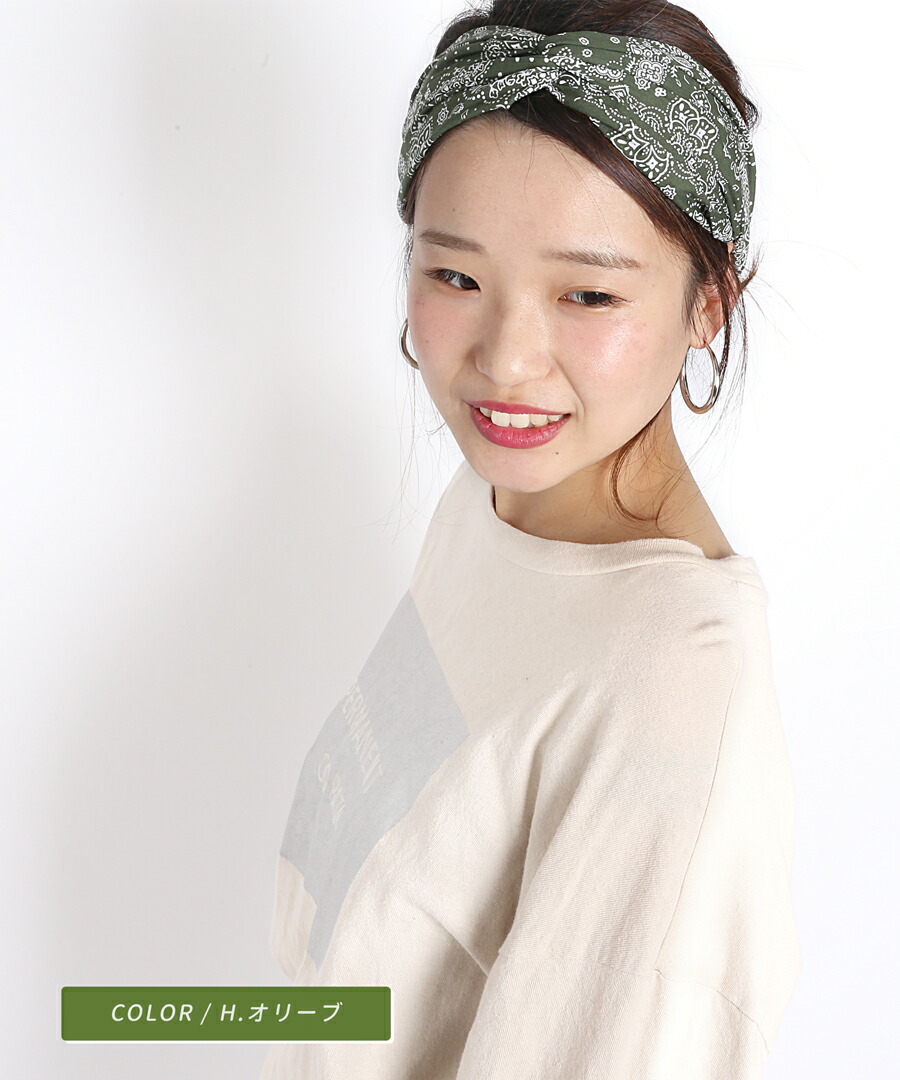 楽天市場】ターバン ヘアバンド レディース ヘアバンダナ バンダナ