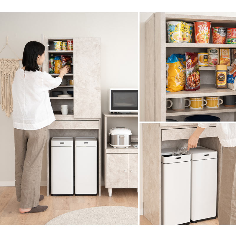 楽天市場】キッチンラック ゴミ箱上収納 幅60 引き出し付き 食器棚