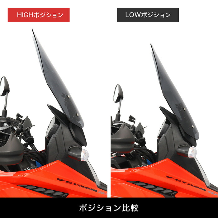 楽天市場】Vストローム250SX EL11L ロングウインドスクリーン (クリア