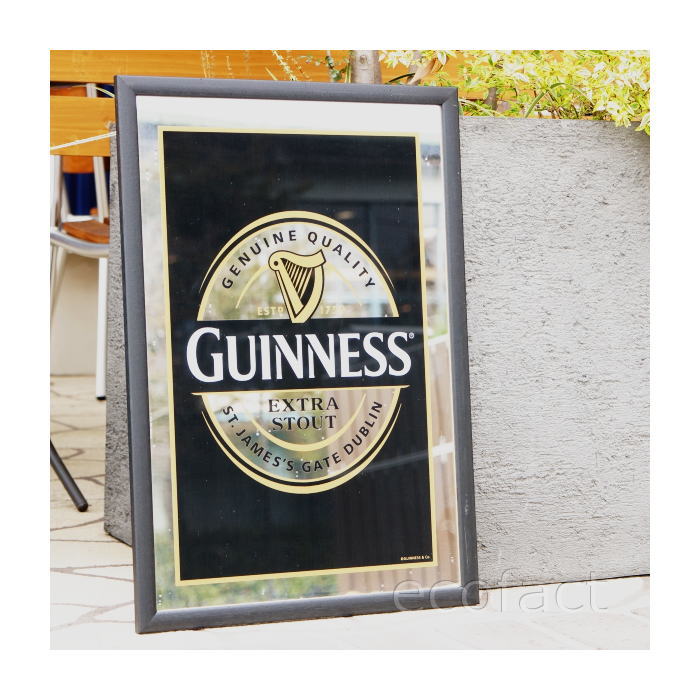 GUINNESS フレーム付きアンティークパブミラー GUINNESS フレーム付き