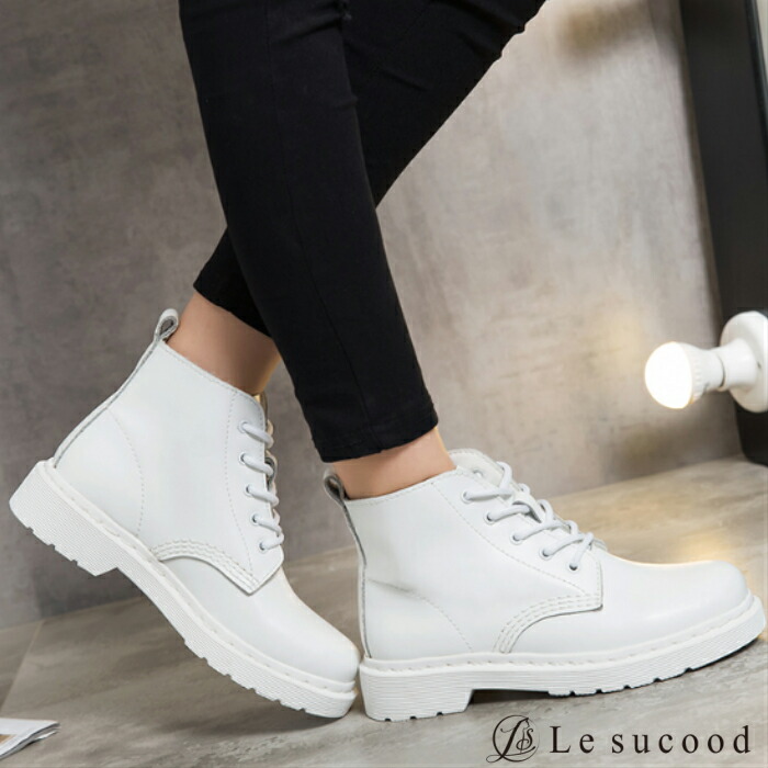 楽天市場】【Le sucood】PUレザー ハイカットブーツ 白 ホワイト