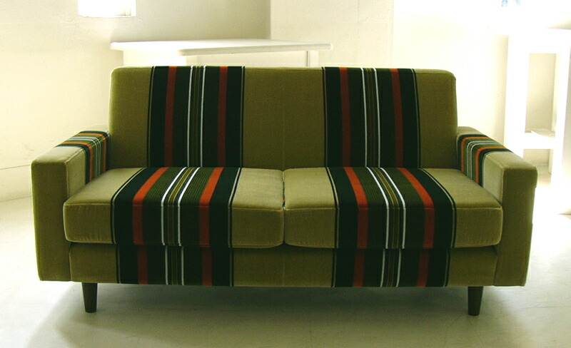 楽天市場】彩りのいいおしゃれなストライプ レトロな雰囲気の2人掛け