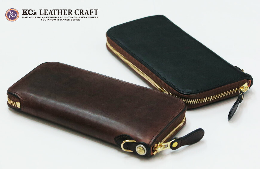 楽天市場】KC'S ケーシーズ レザー ラウンドジップ ウォレット ツー