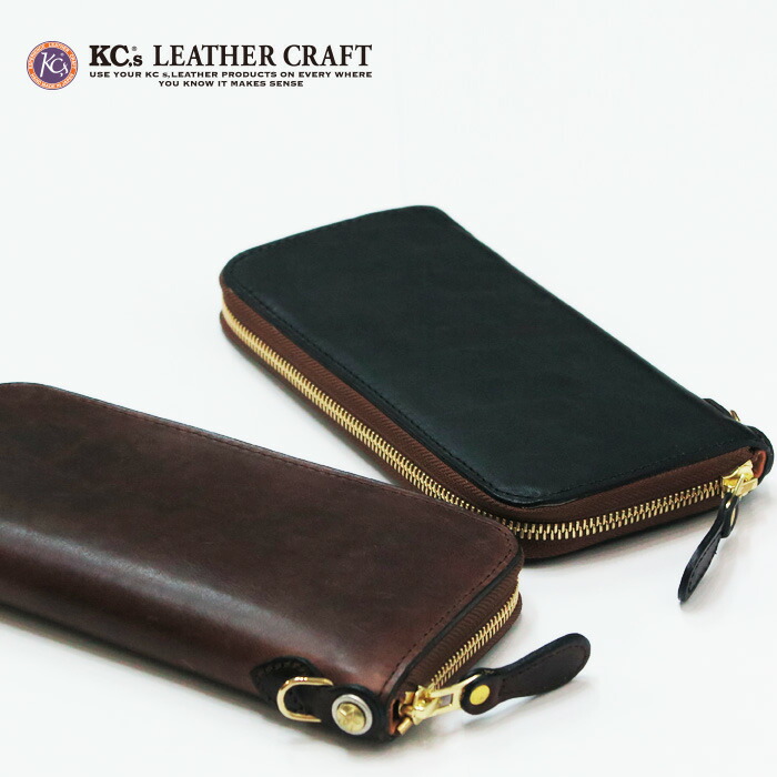 楽天市場】KC'S ケーシーズ レザー ラウンドジップ ウォレット ツー