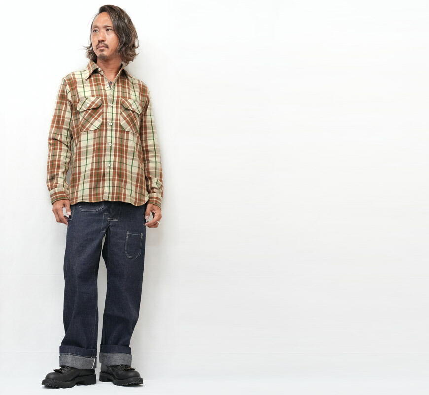 楽天市場】John Gluckow ジョングラッコー 長袖 フランネルシャツ The