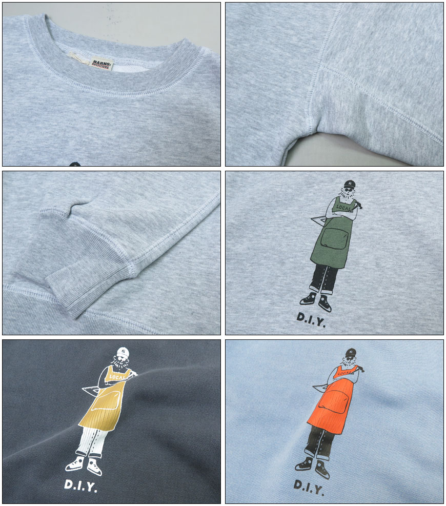 楽天市場】バーンズ BARNS フラットシーマー クルーネック スウェット