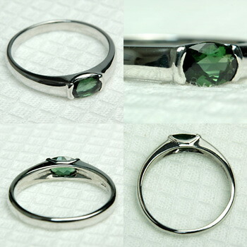 楽天市場】K18 18金 リング グリーントルマリンリング 4.0mm×6.0mm