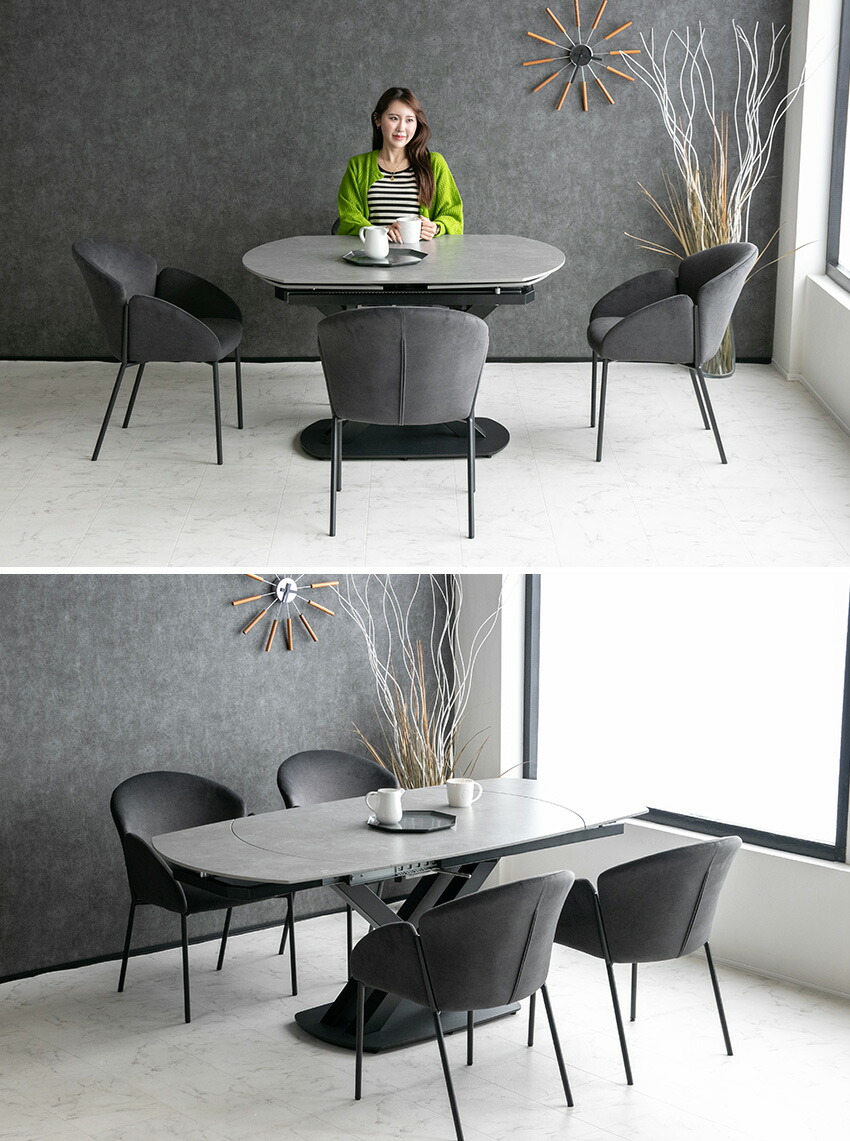 楽天市場】ダイニングテーブル 伸縮 伸長式 セラミック 大理石柄 楕円