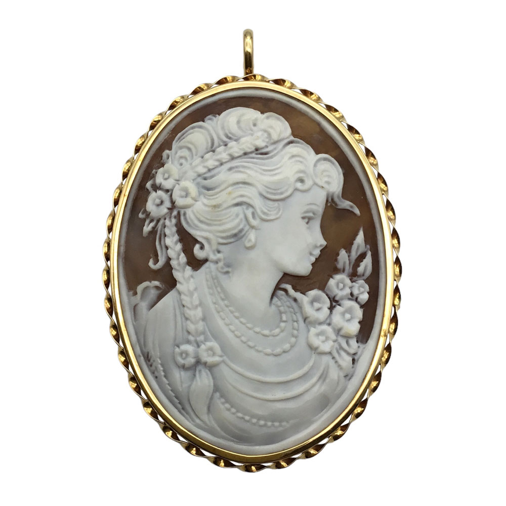 楽天市場】【中古】K18カメオペンダントトップ ゴールド アンティーク